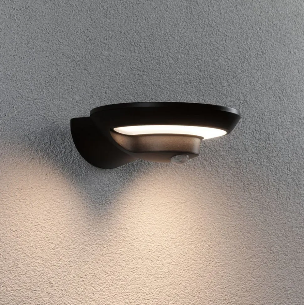 Paulmann udendørs LED-væglampe Bordola, sensor, antracit