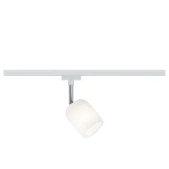 Paulmann URail Blossom spot, hvidt, satineret glas