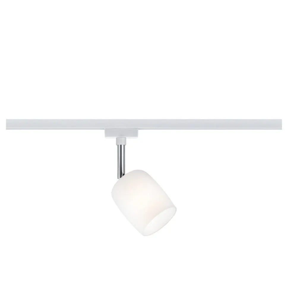 Paulmann URail Blossom spot, hvidt, satineret glas