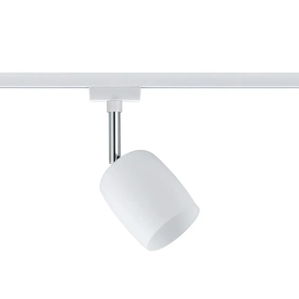 Paulmann URail Blossom spot, hvidt, satineret glas