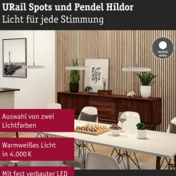 Paulmann URail Hildor LED-pendel hvid 4.000 K