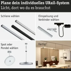 Paulmann URail Hildor LED-pendel 3.000K krom