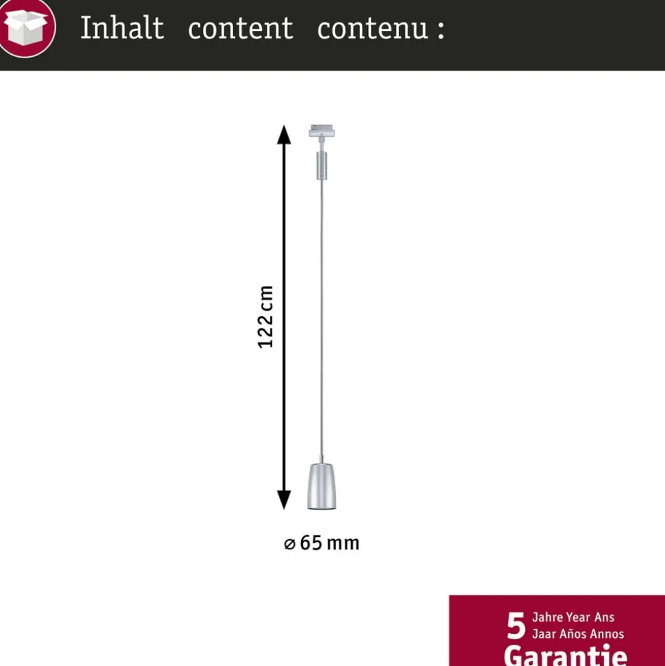 Paulmann URail hængelampe Cone, sort mat, GU10