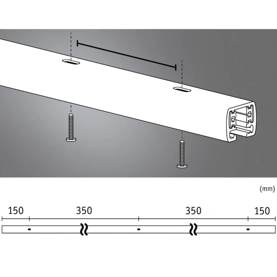 Paulmann URail skinne, hvid, længde 100 cm, aluminium