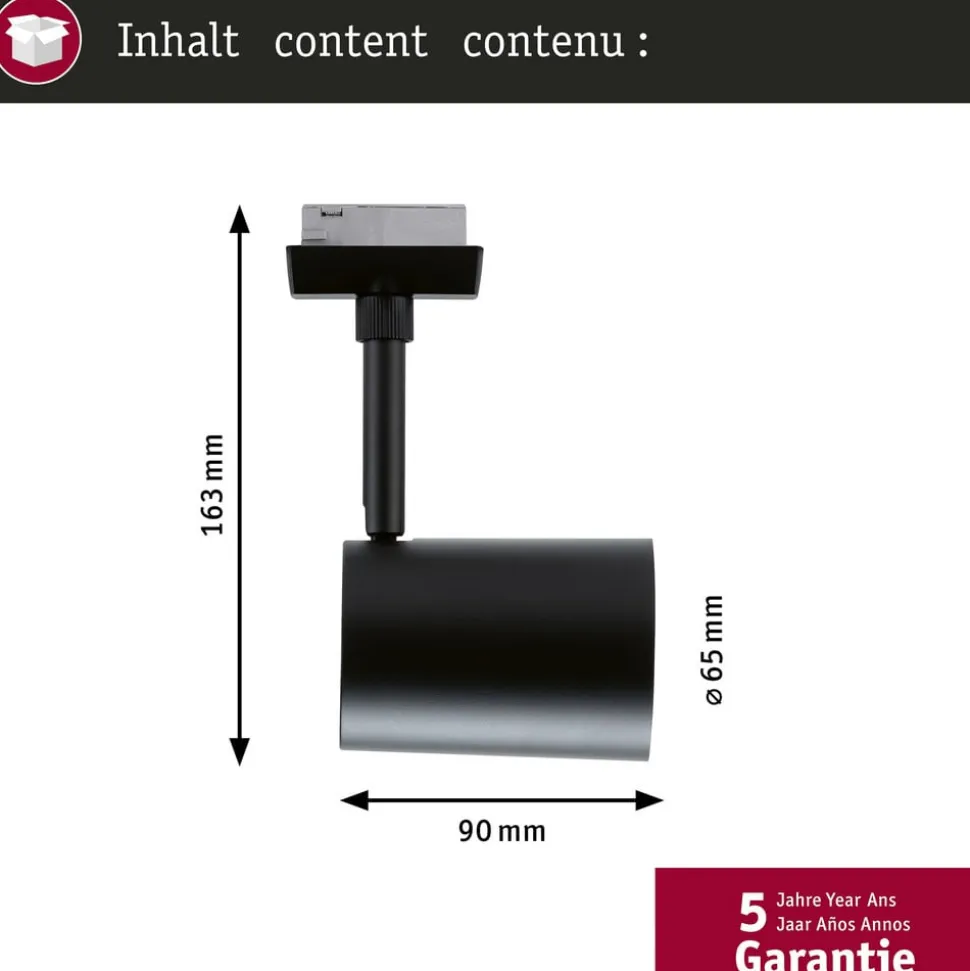 Paulmann URail skinnespot Luxe, sort mat, GU10