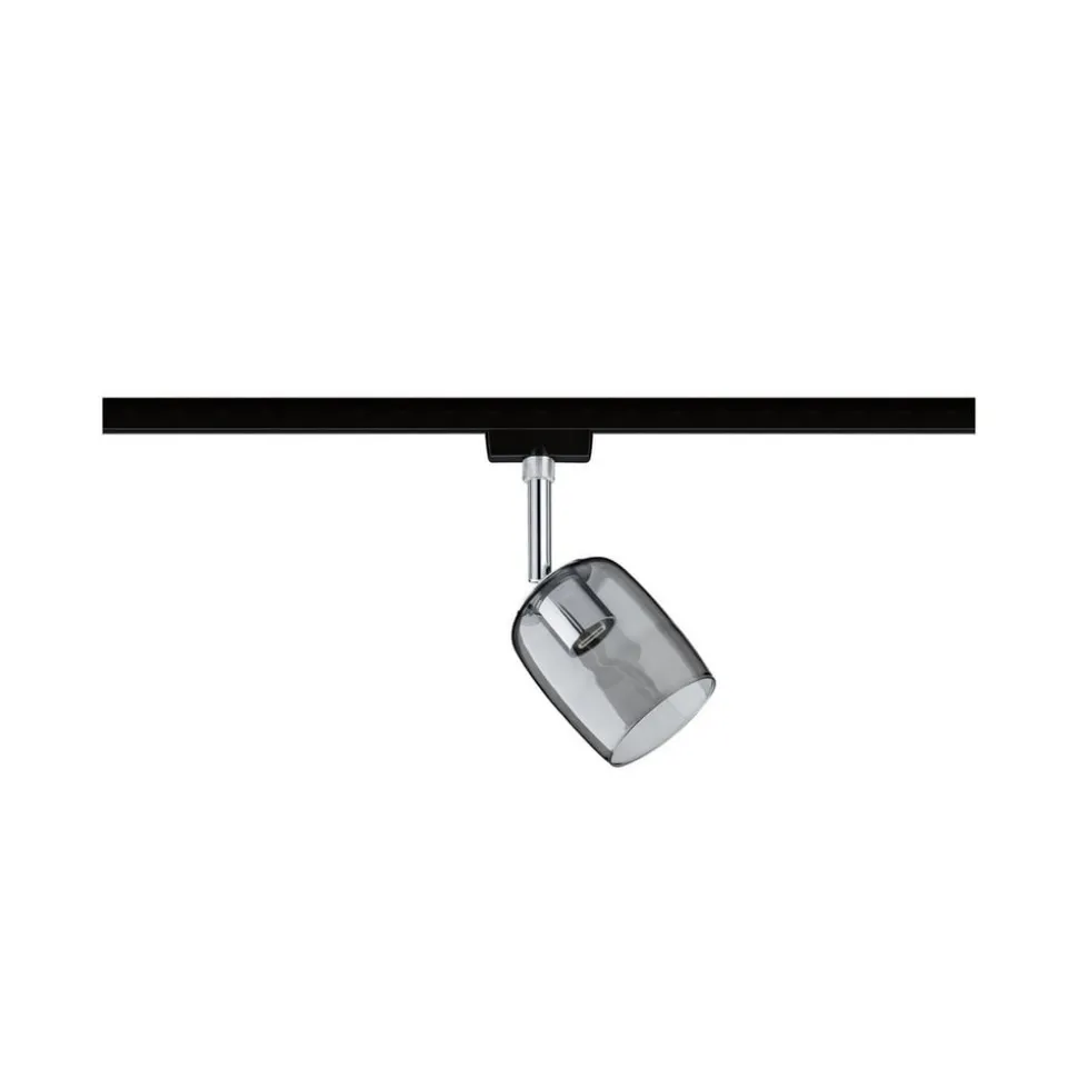Paulmann URail Spot Blossom sort, røgfarvet glas