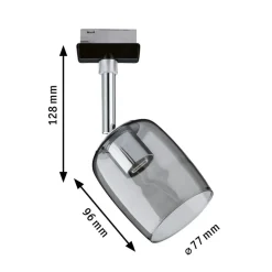 Paulmann URail Spot Blossom sort, røgfarvet glas
