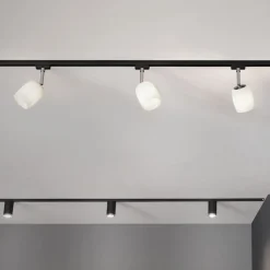 Paulmann URail Spot Blossom sort, satineret glas