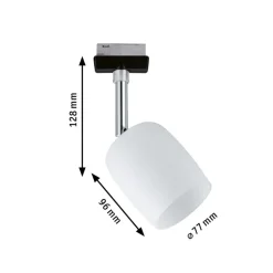 Paulmann URail Spot Blossom sort, satineret glas