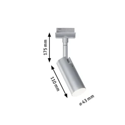 Paulmann URail Tubo LED-spot, mat krom