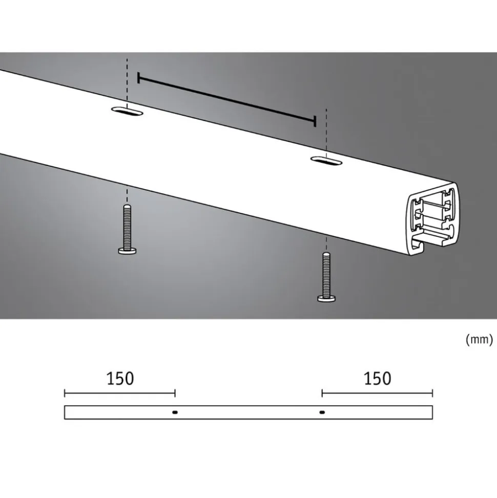 Paulmann URail-skinne, hvid, længde 50 cm, aluminium