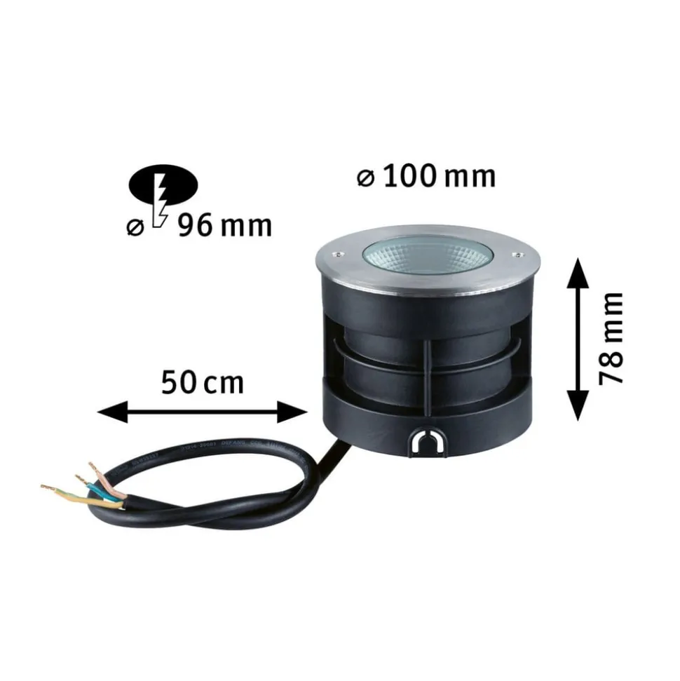 Paulmann Vanea LED indbygget gulvlampe IP67, Ø 10cm