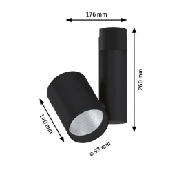Paulmann Zeuz URail Spot 3.000K 15° sort mat