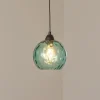 Pendellampe Benek, blå, glas, Ø 20 cm, E27