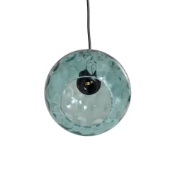 Pendellampe Benek, blå, glas, Ø 20 cm, E27