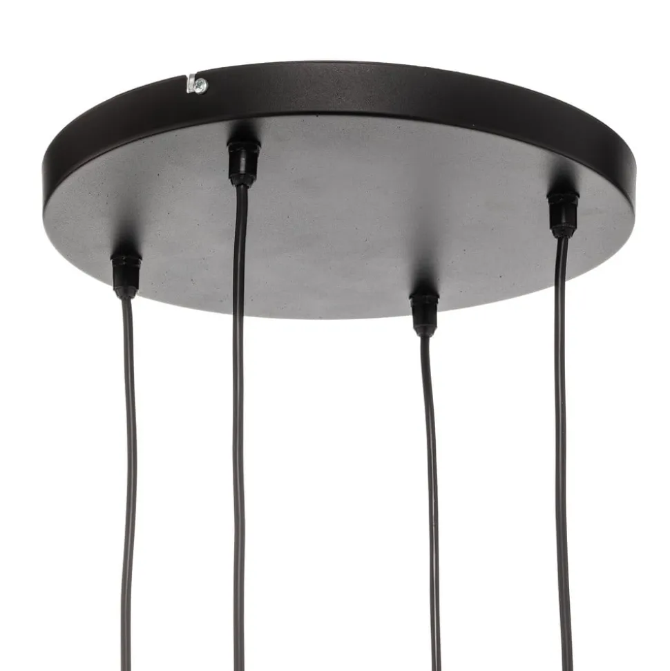 Pendellampe Cumera i sort, 4 lyskilder, rund