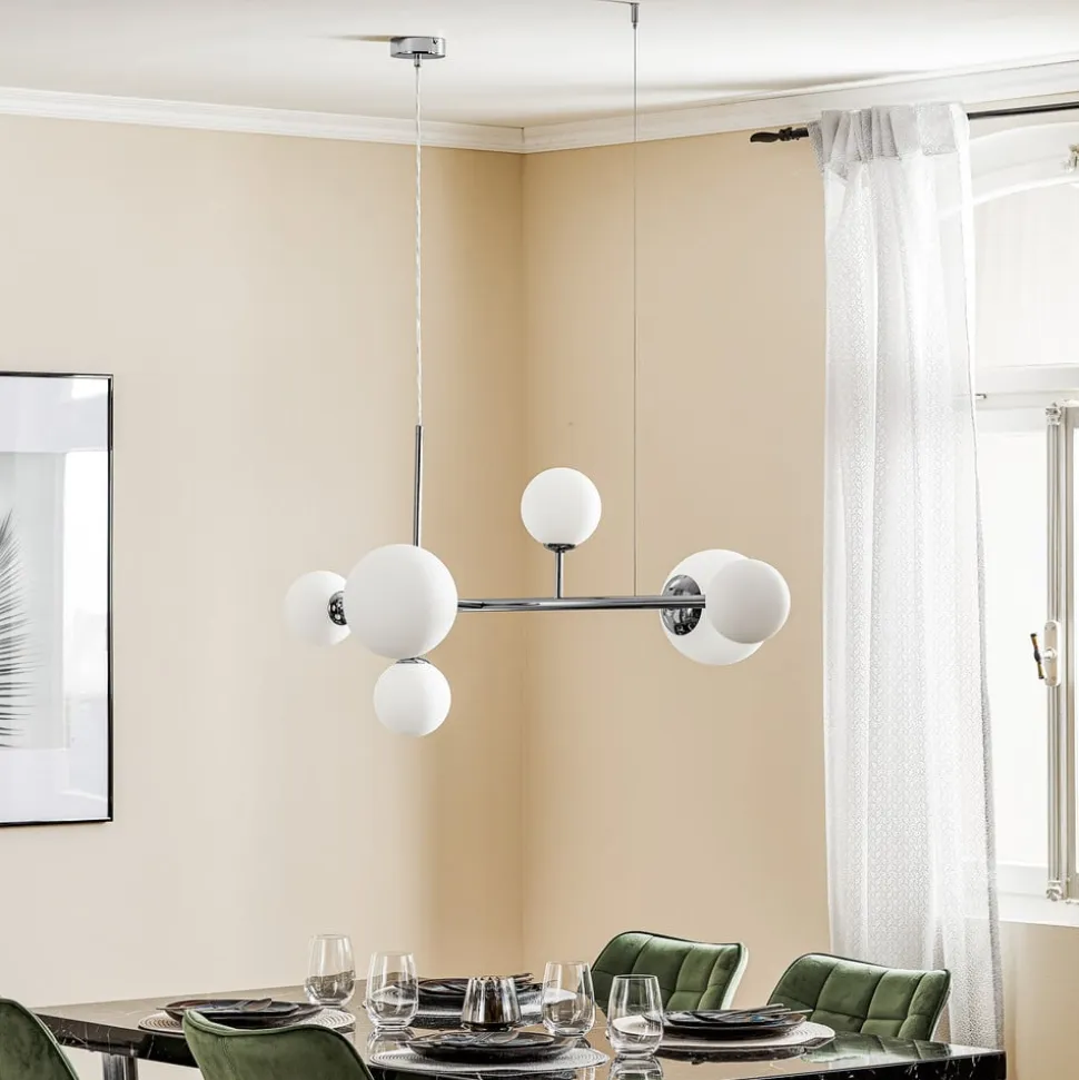 Pendellampe Dione, 6 lyskilder, krom