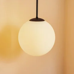 Pendellampe Dione, 1 lyskilde, hvid/sort 30 cm