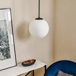 Pendellampe Dione, 1 lyskilde, hvid/sort 30 cm