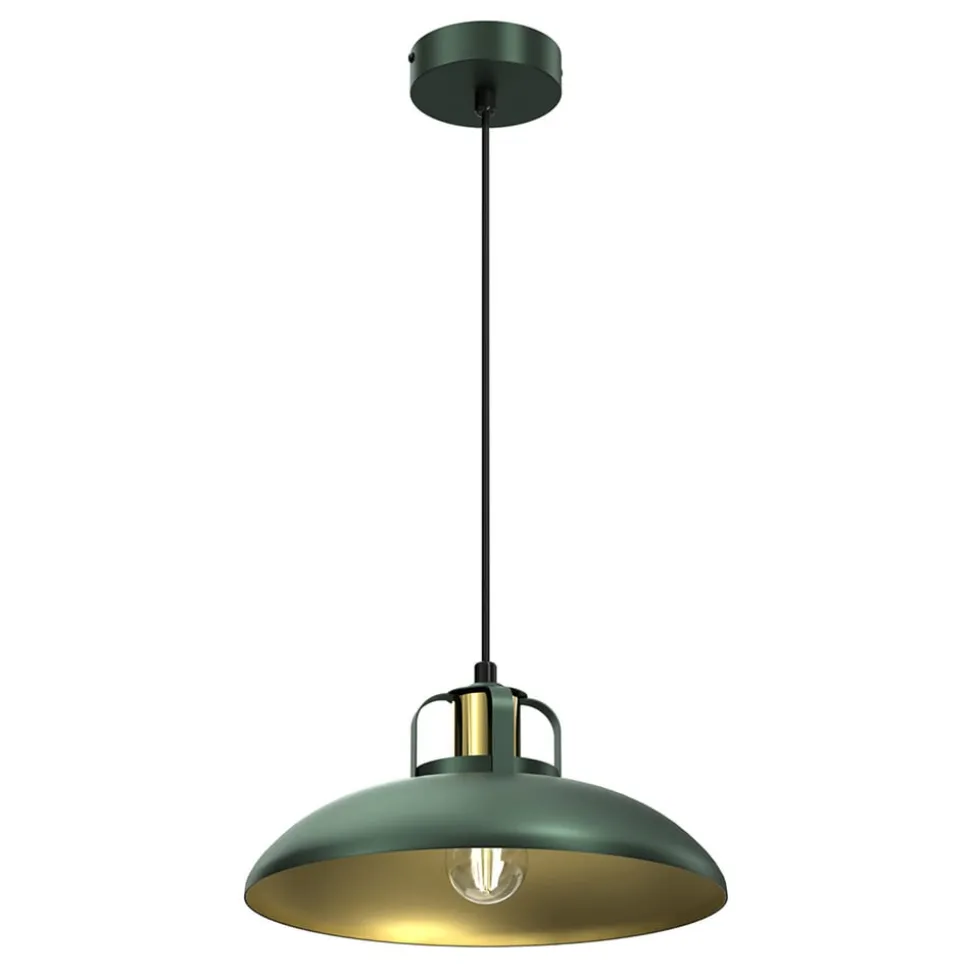 Pendellampe Felix, grøn/guld, 1 lyskilde