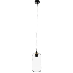 Pendellampe Kaja med lang, klar glasskærm