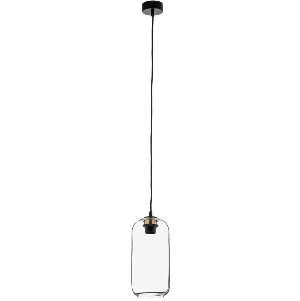 Pendellampe Kaja med lang, klar glasskærm