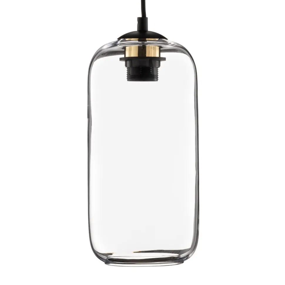 Pendellampe Kaja med lang, klar glasskærm