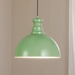 Pendellampe Kure, mintgrøn, metal, Ø 40 cm E27