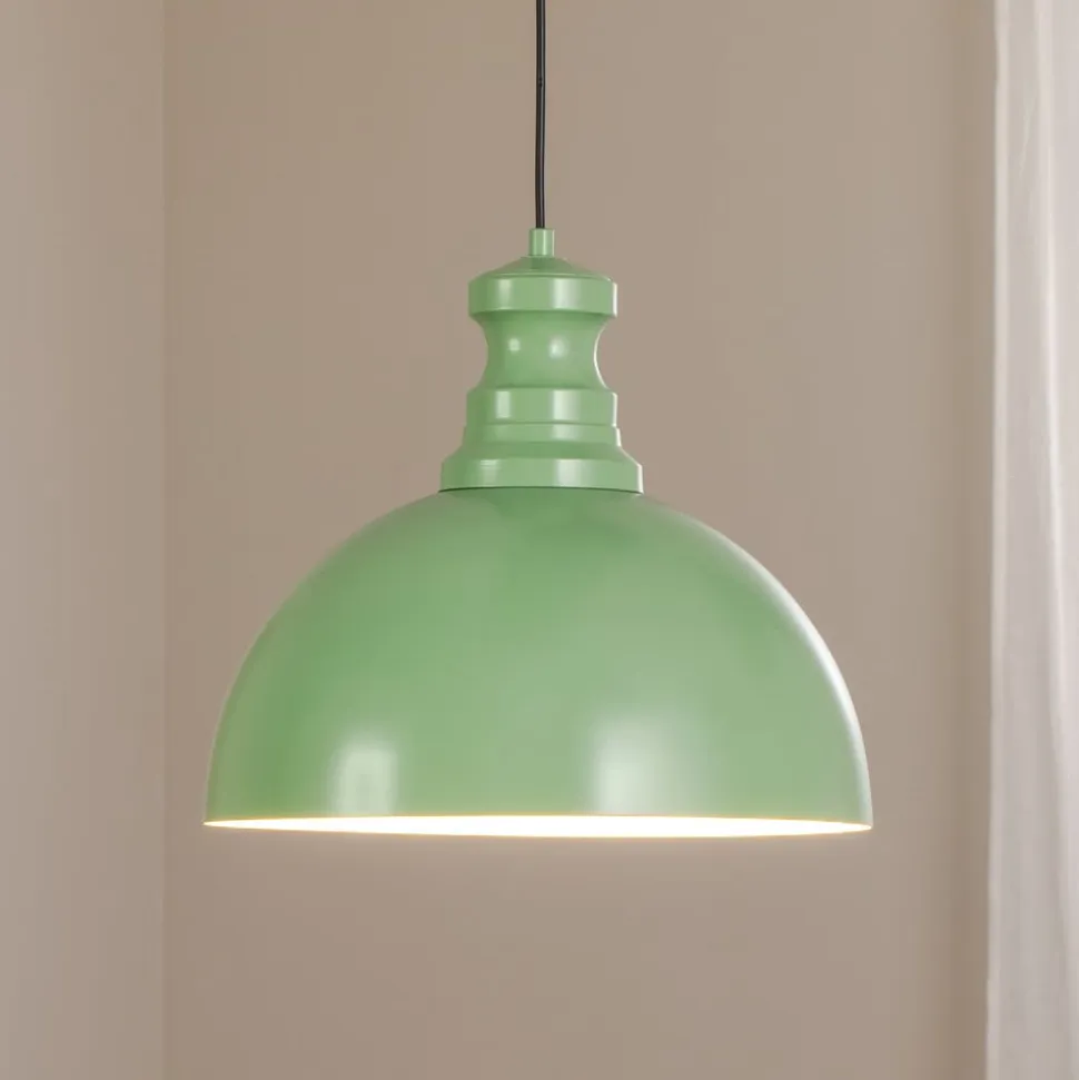 Pendellampe Kure, mintgrøn, metal, Ø 40 cm E27