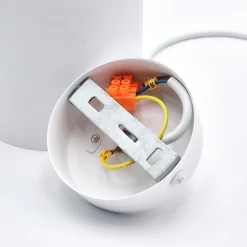 Pendellampe Nolan, Ø 11 cm, hvid/eg, metal/træ