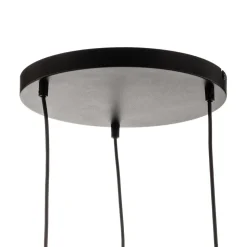 Pendellampe Starla, glas grafit, 3 lyskilder rund