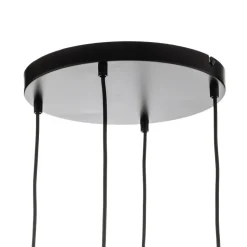 Pendellampe Starla rund 4 lyskilder grafit/amber/klar