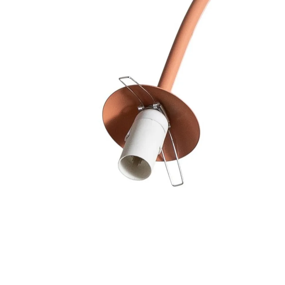 Pendellampe Una 2, metal, glas, 2 lyskilder, koralrød