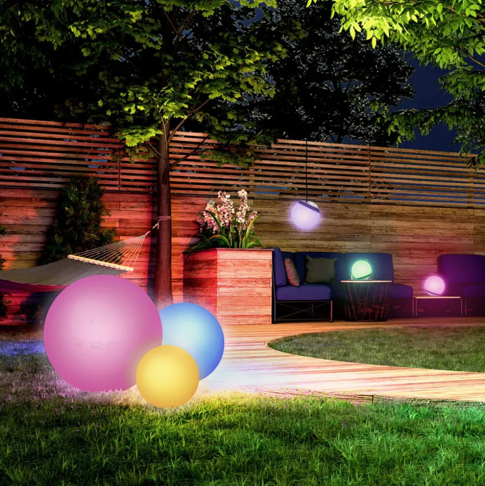 Pendula Solar tint LED-kugle, IP44, hvid, CCT, RGB