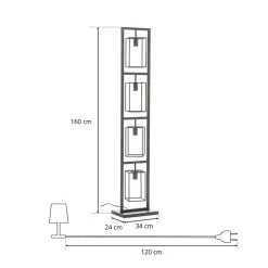 Perpendillu gulvlampe, 4 lyskilder