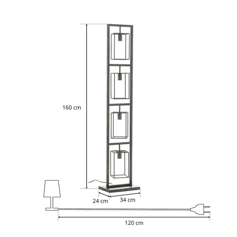 Perpendillu gulvlampe, 4 lyskilder