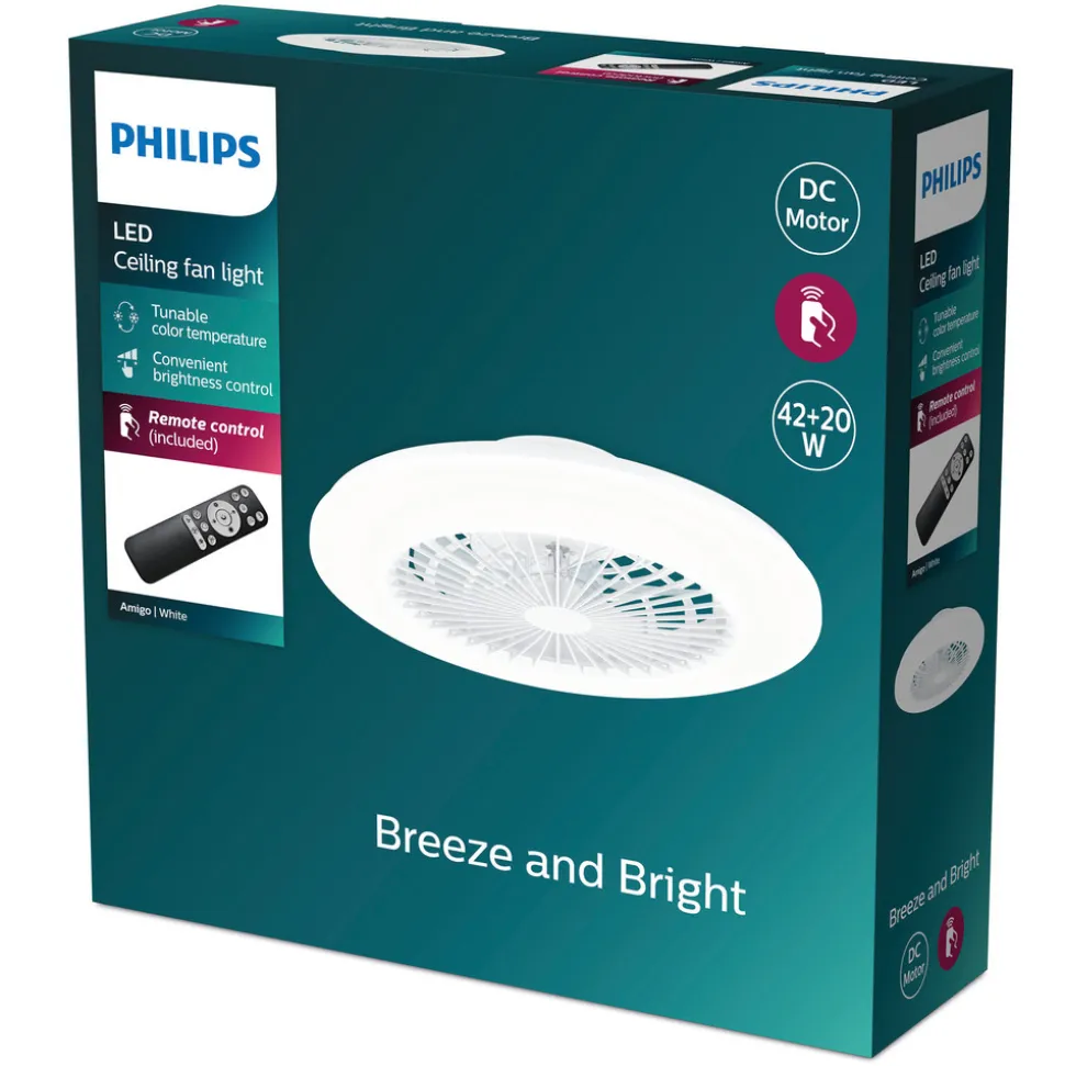 Philips Amigo loftventilator med LED-belysning