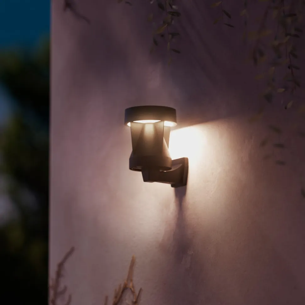 Philips Avery udendørs LED-væglampe, sort, IP44
