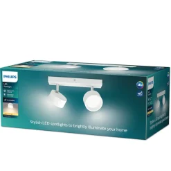 Philips Bracia LED-loftspot med 2 lyskilder, hvid