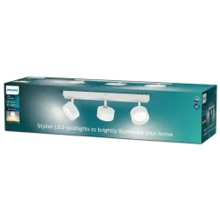 Philips Bracia LED-loftspot med 3 lyskilder, hvid