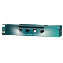 Philips Bracia LED-loftspot 4 lyskilder, sort