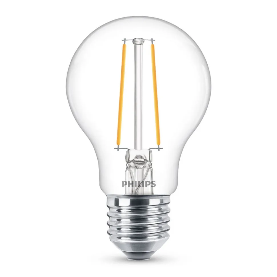 Philips Classic LED-pære E27 A60 1,5W 2.700K, klar