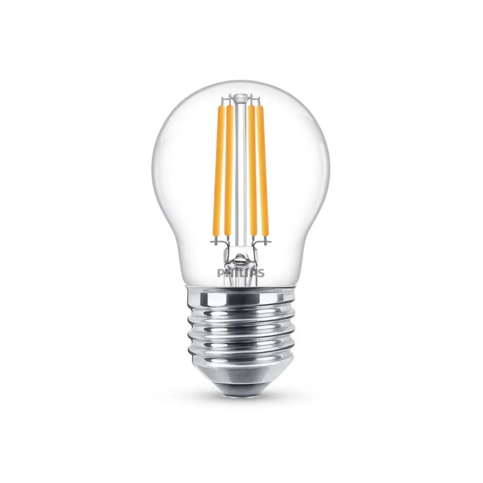Philips Classic LED-pære E27 P45 6,5W 2.700K, klar