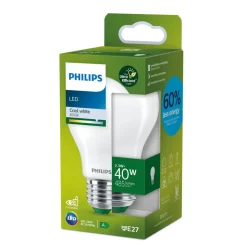 Philips E27 LED-pære A60 2,3 W 485lm 4.000 K mat