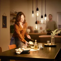 Philips E27 rustik LED-pære ST64 3,1W 1.800 K guld