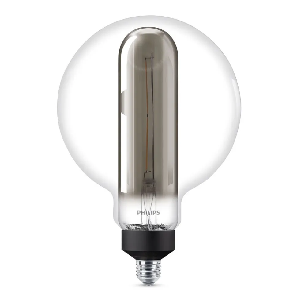 Philips Giant Globe røgfarvet LED-pære E27 6,5W