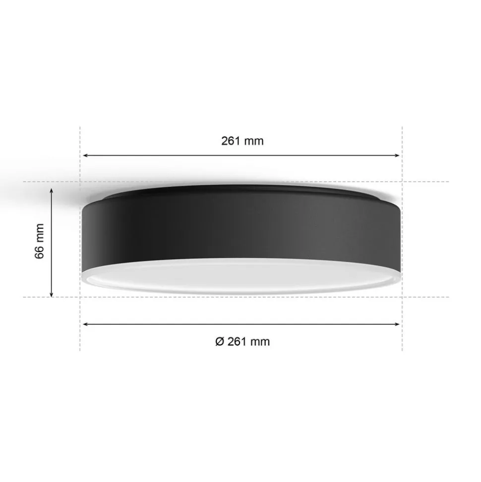 Philips Hue Enrave LED-loftslampe 26,1 cm sort