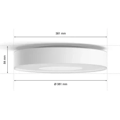 Philips Hue Infuse LED-loftslampe, dæmpbar, 38,1 cm, hvid
