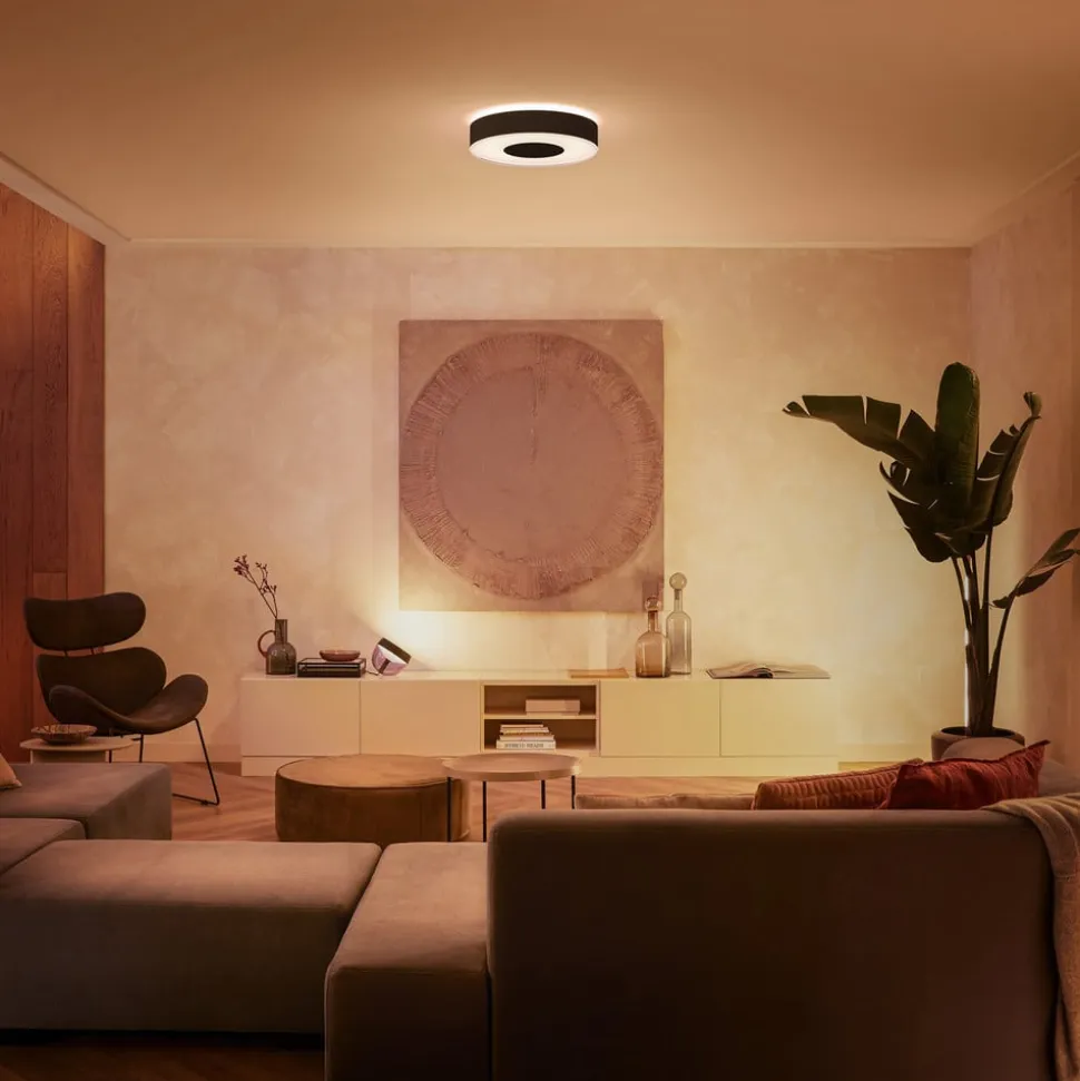 Philips Hue Infuse LED-loftslampe, 38,1 cm, sort, dæmpbar.