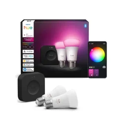 Philips Hue LED-pærer 2x E27 8,1 W CCT RGB Bridge Pro